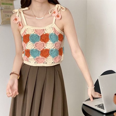 Stickad väst Toppar Cropped Top ROSA LITEN LITEN