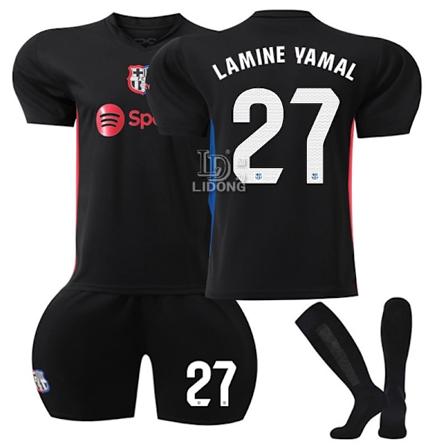 Barcelona LAMINE Yamal #27 udebanetrøje, 23-24 FCB Sort børn voksen fodboldtræningstrøje, julegave, fødselsdagsgaven 28-WELLNESS 28