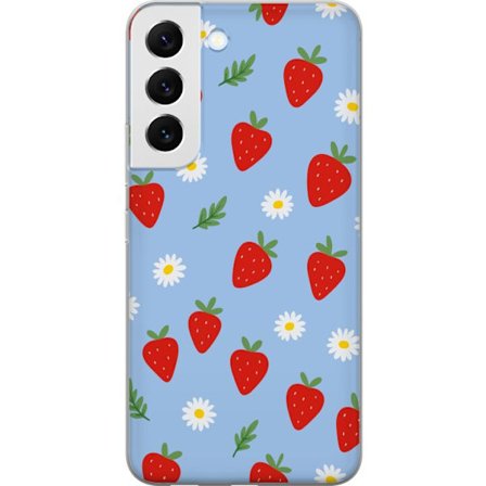 Kompatibelt Mobilskal till Samsung Samsung Galaxy S22 5G Jordgubbar jordgubbar tryck sommar bÃ¤r blommor prÃ¤stkragar svensk midsommar retro design kÃ