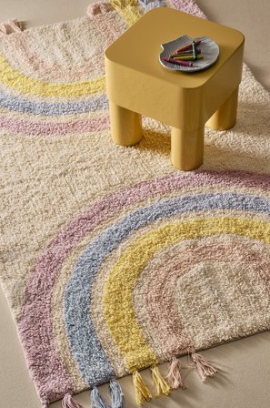 Jotex - Bomullsteppe Bomull/Bomull Naturhvit/multi SUNITA - Kjøp Barnetepper hos Jotex