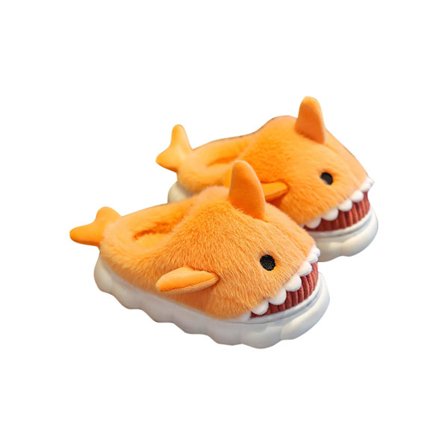 Børnehaj tøfler Plys varme tøfler Slip på fluffy sko til vinteren W