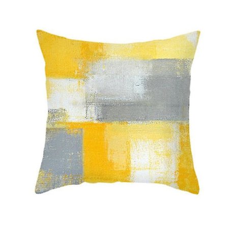 Abstrakti Taidetyynynpäällinen Henkilökohtainen Neliömäinen Puuvillainen Heittotyynynpäällinen Sisustus Tyynynpäälliset (1 kpl, Harmaa-Keltainen)