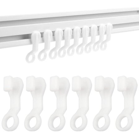 1 stk. Gardin kroge Plastik Hvide Glidere Gardin skinne Glidere Kroge