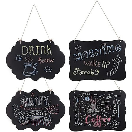 Tavle Skilt Dobbeltsidig Hengende Tavle Mini Meldingsskilt Tavle 4stk