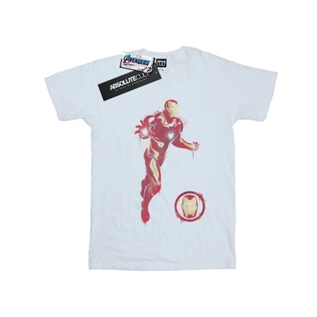 Marvel Mens Avengers Endgame Painted Iron Man T-Shirt XL Vit