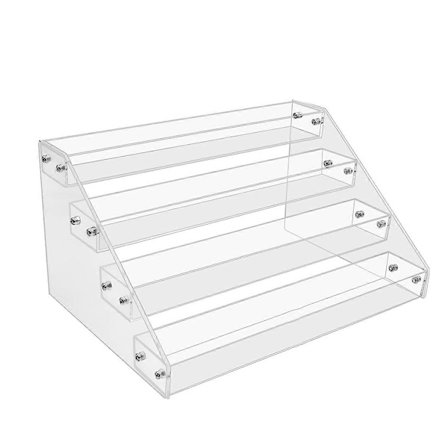 4-lags Klar Akryl CD-holder Kaskade CD-lagringsstativ, DVD/CD-displaystativ og Vinylplateoppbevaring