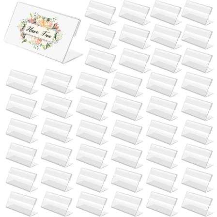 48 kpl hintalapputeline, läpinäkyvä akryylihintalapputeline leipomoille, ruokakaupoille, toimistoille (6*4cm)