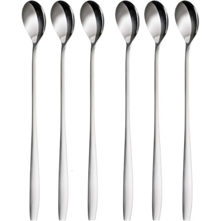 6-delt Latte Skeer, 19cm Rustfrit Stål Langt Håndtag Blandingsske【YD】