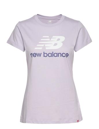 Nb Essentials Stacked Logo Tee T-shirt Top Lilla New Balance