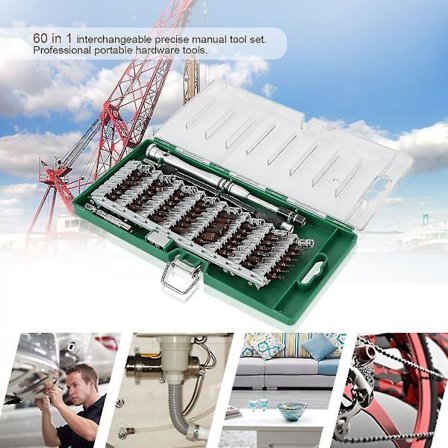 60-i-1 S2 Verktygsstål Multifunktionell Skruvmejsel Telefonreparation