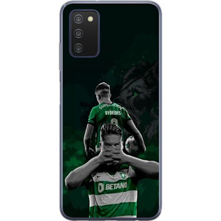 Yhteensopiva Puhelinkuori Samsung Galaxy A03s Neonmotiivi, jossa teksti "Gaming is in my DNA" sinisenä ja punaisena tiiliseinällä, jossa loistava DNA-