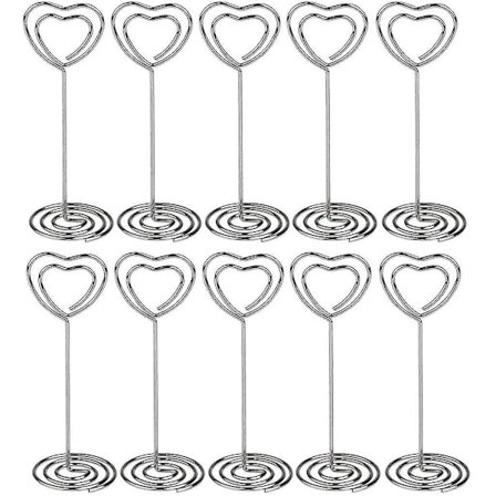 10 Pcs Card Holder Photo Holder Clip Heart Card Holder Wedding Place Card Holder Photo Memo Pictures Clip For Office Apartment Wedding Birthday