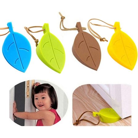 4 st dörrstopp kil, blad dörrkil färgglada gummidörrstoppar dörrbuffertar flexibla dekorativa fingerskydd med snöre