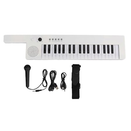 37-Tasters Keyboard Piano Bærbar Gitar Elektronisk Orgel Mini Keytar Utdannings Musikk Instrument BF-3755 Hvit