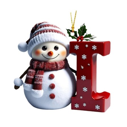 Snemand Juledekoration 26 Bogstaver A til Z Julepynt 2D Flad Festlig Snemandsvedhæng til Juletræ Bil Haveindretning
