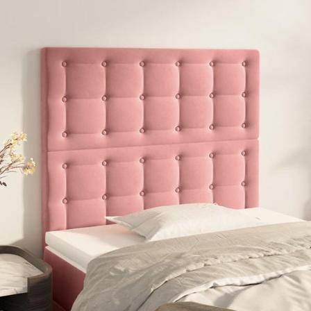 Vidaxl Huvudgavlar 2 St Rosa 100x5x78/88 Cm Sammet Rosa