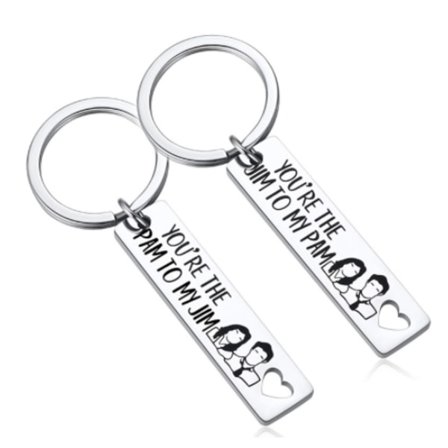 2PCS Du är Pam till min Jim Nyckelring The Office TV Show - stock