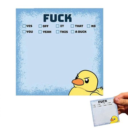 Morsomme og frekke ande-klistrelapper, 4 stykker morsomme klistrelapper, Nyhet Memo Pads