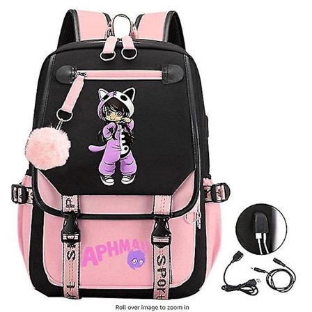 Stitch USB Oppladbar Skolesekk Gutt og Jente Student Ryggsekk Ryggsekk