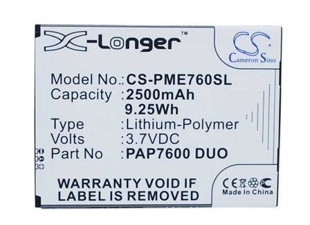Batteri til SmartPhone, Mobil til Prestigio MultiPhone 7600 Duo