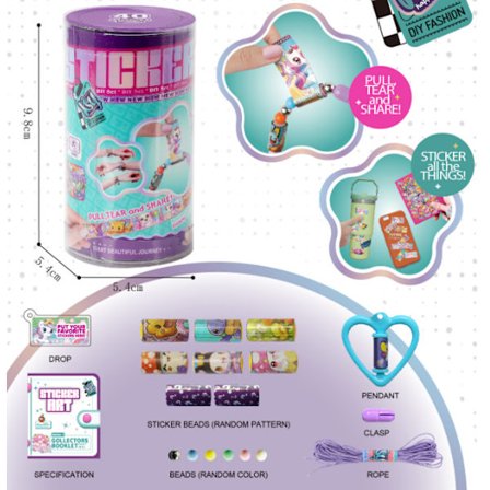 DIY Perlearmbåndssett, Kreativt håndverk for barn, Morsom smykkeproduksjon"**Klistremerke-armbånd