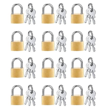 12-pakke Mini Hengelås Små Hengelåser Solid Messing Låser Med 3 Nøkler For Bagasje Lås, Ryggsekk, Treningsstudio Lås yGD