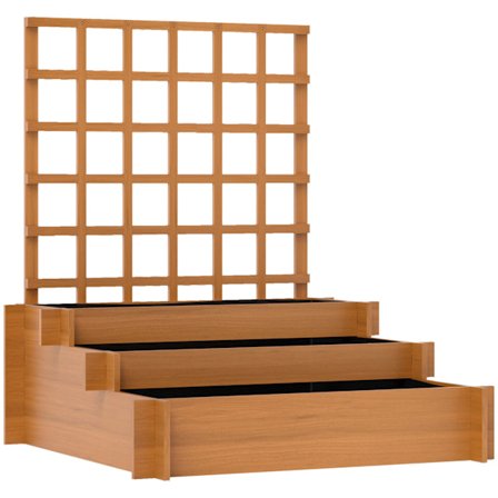 Højbed med espalier, 3-lags fyrretræ, 95x95x110 cm