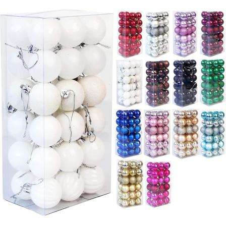Julgransprydnadskulor 1,6" (4 Cm) Set Med 36 (blå
