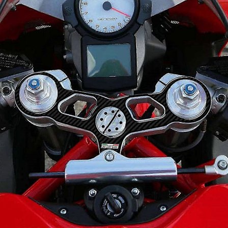 3D Kolfiber-look Övre Styrhuvudsskydd Tankplatta Fodral för Ducati 999 Modeller