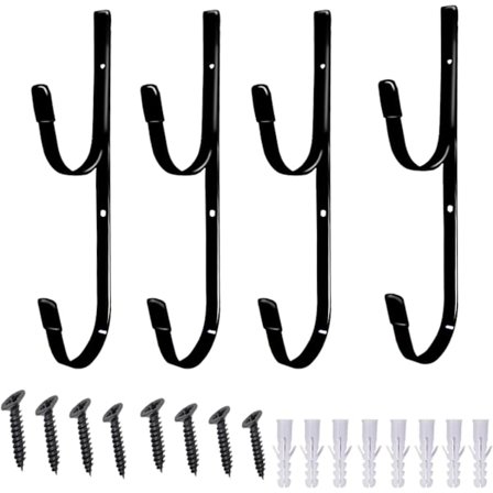 Sæt med 4 Poolstangkroge, Svømning Metal Stativ Pool Krog Kroge med 8 skruer, Have- og Pooltilbehør.