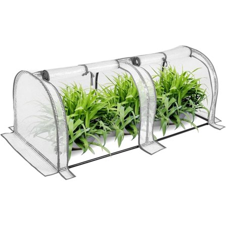 Drivhus til haven - Gennemskinnelig PE-presenning - 120x60x50cm - Beskyttelse mod regn og sne - Hvid