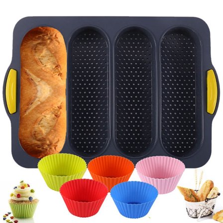 Silikone havregrynsform bageform til bagning af baguetter/hotdogboller, brødform