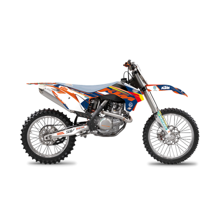 Blackbird Replica Trophy 2018 Decal Kit Orange-Blue - KTM 350 SX-F 2013-2015