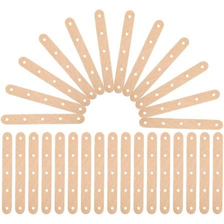 50 st Naturliga Träpinnar Glasspinnar Träpinnar med Hål för DIY Hantverk Kreativa Designer (Naturfärg)