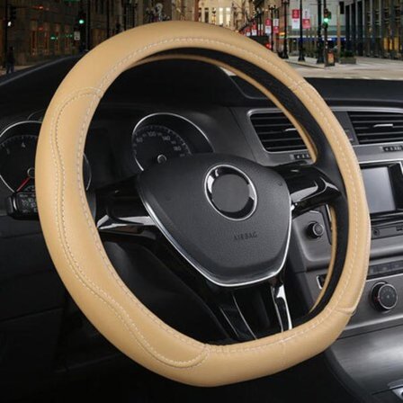 (Beige) Rattkåpa D-form för Hyundai ioniq 2016 2017 2018 2019 2020 PU Läder Bil Styling Auto Protector