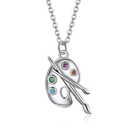 S925 Sterling Sølv Paint Brush Kvinder Nacklace smykker