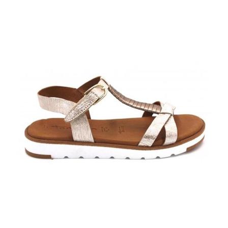 Tamaris Champagne mødte flade sandaler Pink, Dame, Størrelse: 36 EU