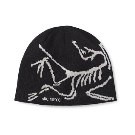 Arc'teryx Bird Head Toque -pipo, musta, merinovillaa, neulottu talvipipo, unisex