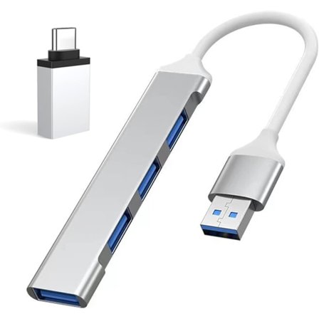USB-hub, 4 portar USB 3.0 Multi USB-hub, USB-C-hub 5 Gbps adapter bärbar multi-datahub-adapter