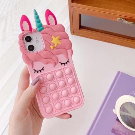 Unicorn Pop It Fidget Skal Till Iphone 7/8/se 2020/ Se 2022 - Ro Rosa