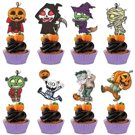 1 set födelsedagsdekoration - tårtdekoration för Halloween-fest, 1 set festdekoration, födelsedagsbanderoll, tårtdekoration, födelsedagsartiklar, för 