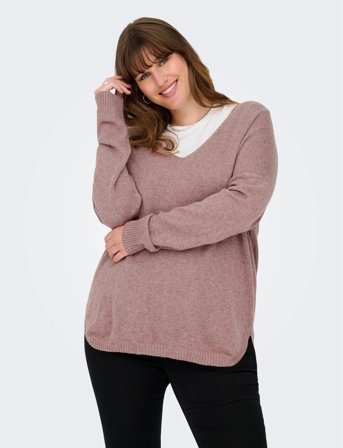 ONLY Carmakoma Carmargareta Ls Pullover Knt Noos - Pink - 54