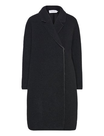 Bonded Wool Cocoon Coat Black Calvin Klein