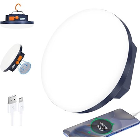 Bärbar Campinglykta 5600mAh Powerbank, 1500LM Tältlampa