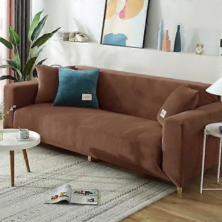 Vinterfløyelssofatrekk Kompatible med Stue Elastisk Møbel Sofatrekk Sjeselong Hjørne L-formet Sofatrekk 1 /2 /3 /4-WELLNGS