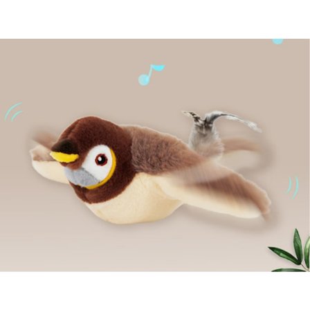 Interaktiv Bevegelig Spurv - Elektrisk Katteleketøy med Kattemynte - 23*18