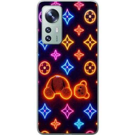 Yhteensopiva Puhelinkuori Xiaomi Xiaomi 12 Neonvärisellä ylellisellä kuviolla, jossa hehkuvia nalleja pop-taide-esteetiikassa