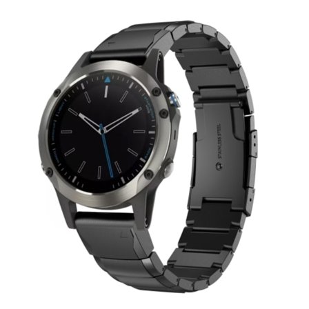 För Garmin Quatix 5 22mm Tortoise Shell i rostfritt stål watch