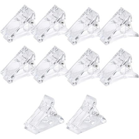 Nagelklämmor Kit, 10 st Gel Nagelklämma Polygel Nagelklämma, Polygel Nagelklämmor, Transparenta Nagelklämmor för Snabb Polygelkonstruktion, Nagel 