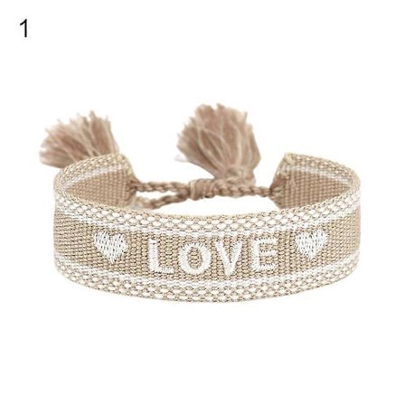 Dam Wrap Armband Tofs Utsökt Handdekoration Broderade Bokstäver n Armband för Vänner